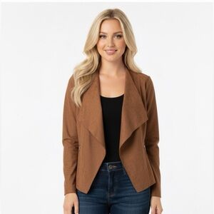 WORTHINGTON small camel brown faux suede jacket